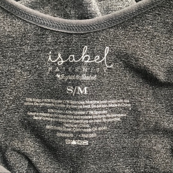 Isabel Maternity Ruched Sides Tank Top Grey S/M - Picture 6 of 7